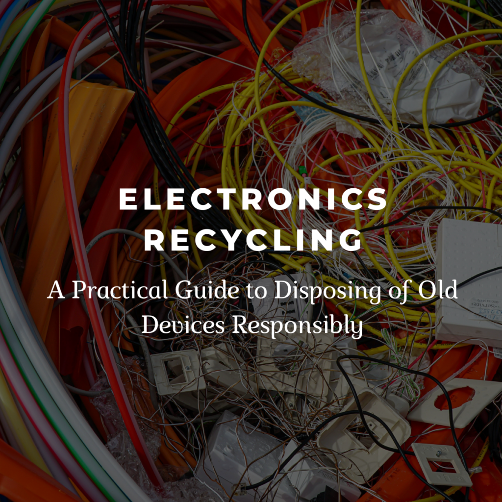 Pile of discarded electrical wires and electronic components for responsible electronics recycling.